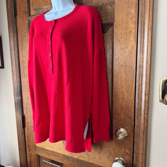 Old Navy Robbie Red Henley w/Snaps Tunic Medium - Picture 4 of 11